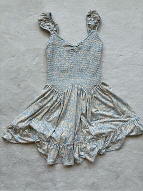 Urban Outfitters Light Blue and Cream Floral Sundress
